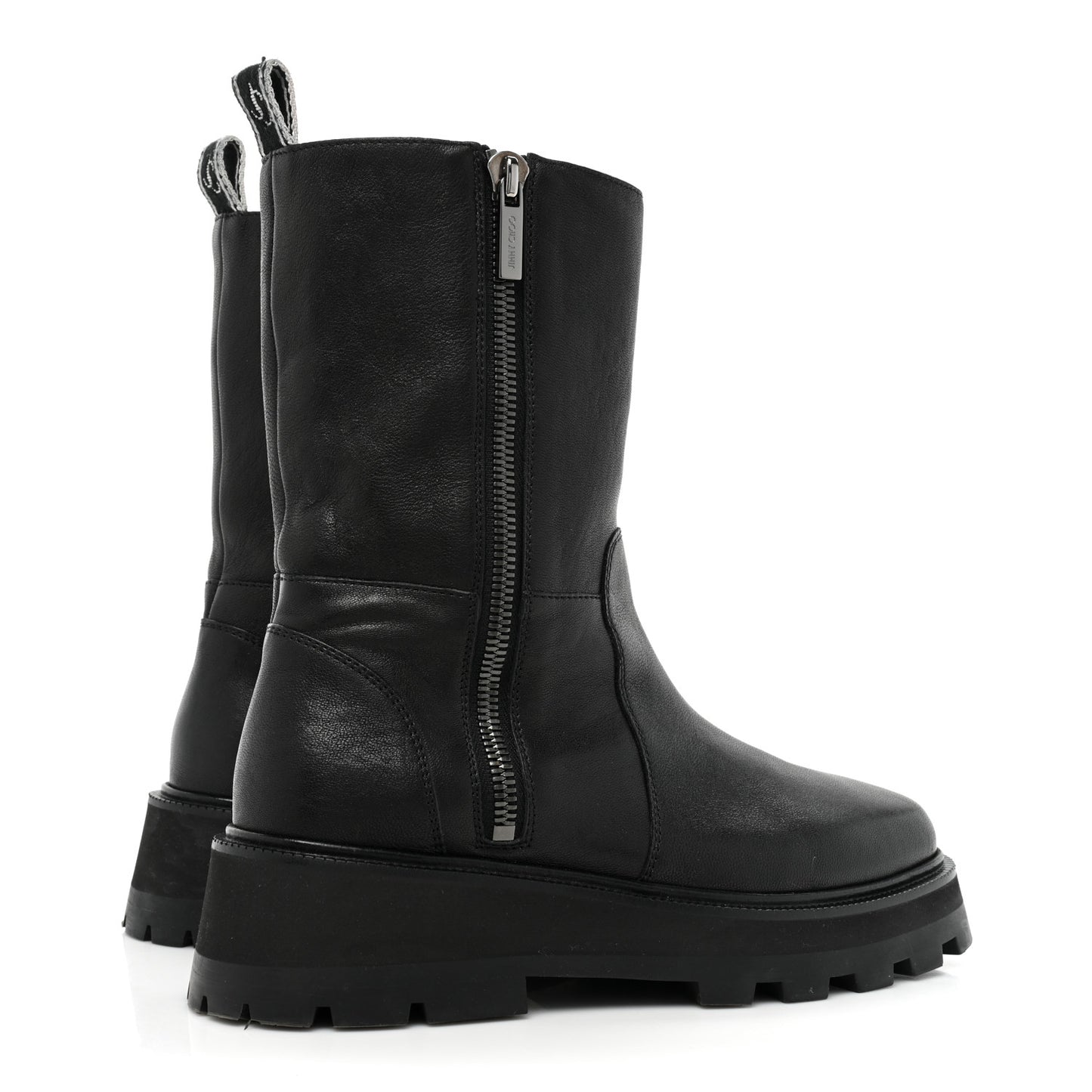 BAYU WOMENS LEATHER PULL ON MID-CALF BOOTS 40 Black