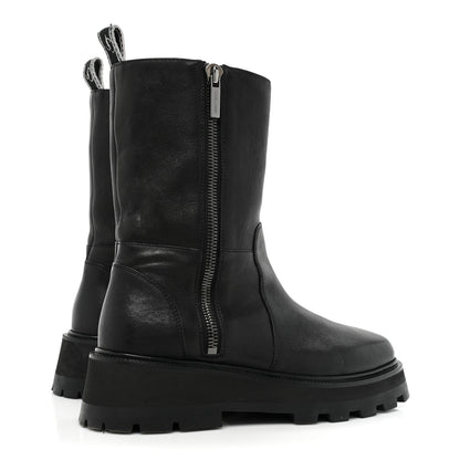 Jimmy Choo BAYU WOMENS LEATHER PULL ON MID-CALF BOOTS 40 Black 3 of 11