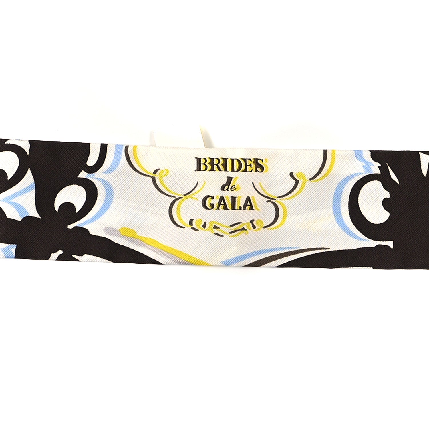 Hermes Silk Brides De Gala Shadow Twilly Marron White Jaune 3 of 4