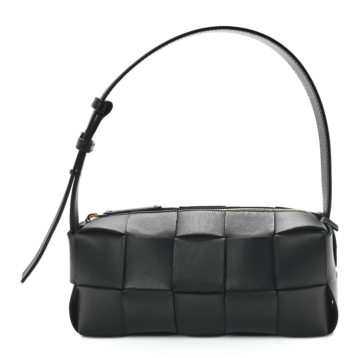 Lambskin Maxi Intrecciato Small Brick Cassette Bag Black