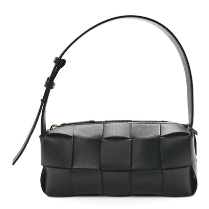 Bottega Veneta Lambskin Maxi Intrecciato Small Brick Cassette Bag Black 1 of 12