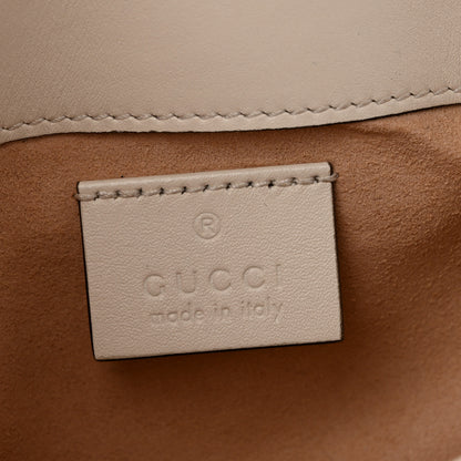 Gucci Calfskin Matelasse Super Mini GG Marmont Shoulder Bag White 6 of 14