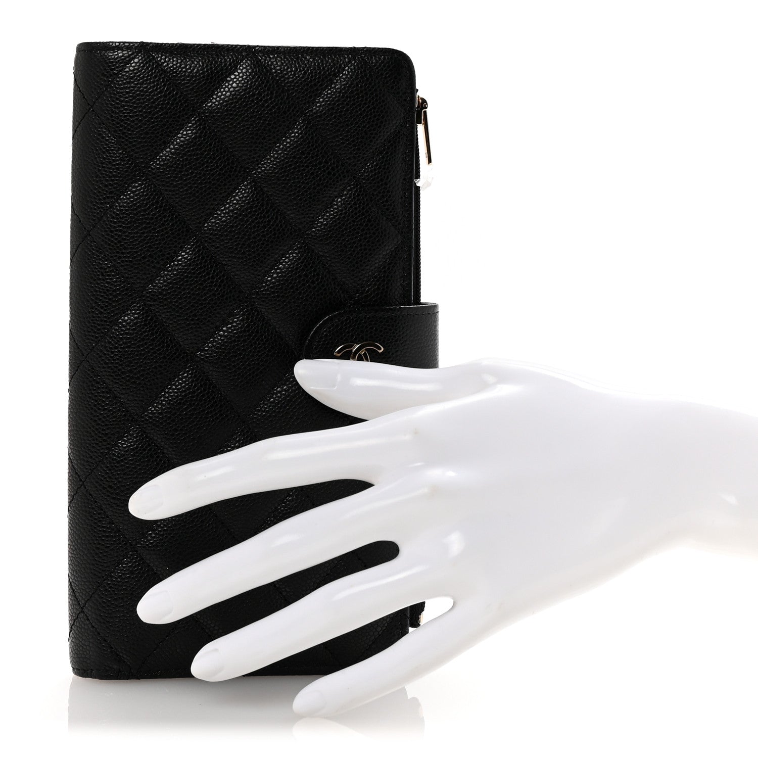 Chanel Caviar Quilted Long Zipped Wallet Black 2 of 9