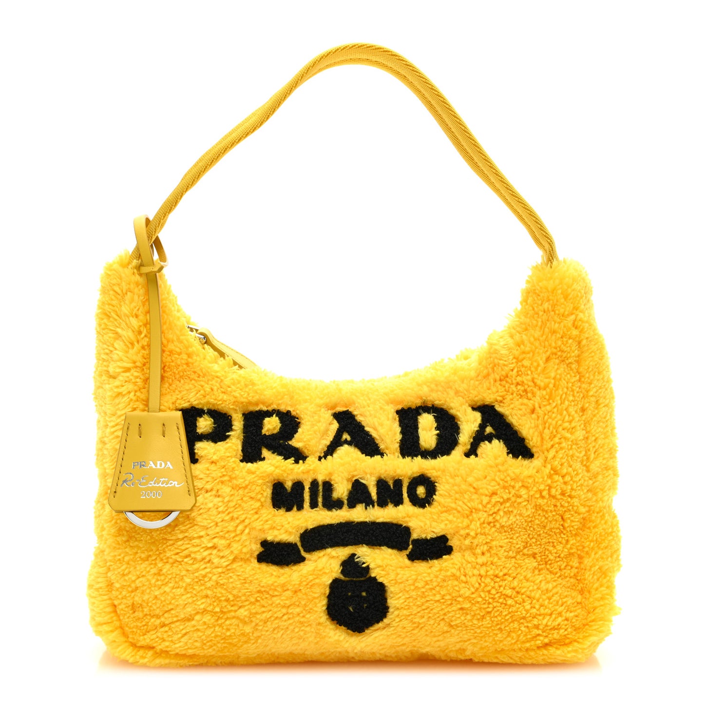 Terry Cloth Mini Re-Edition 2000 Bag Giallo Black