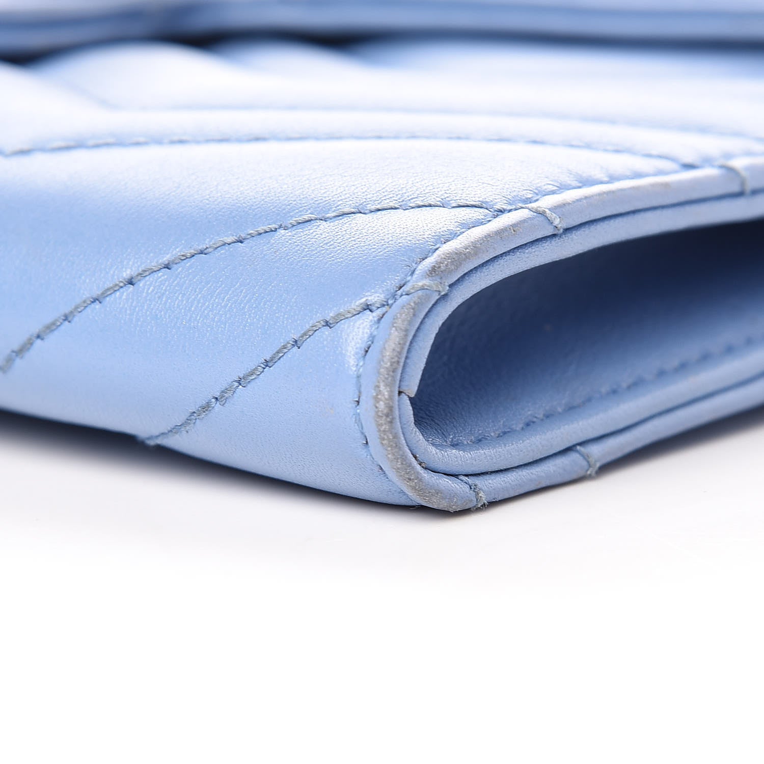 Gucci Calfskin Matelasse Mini GG Marmont Chain Wallet Clear Sky Blue 10 of 13