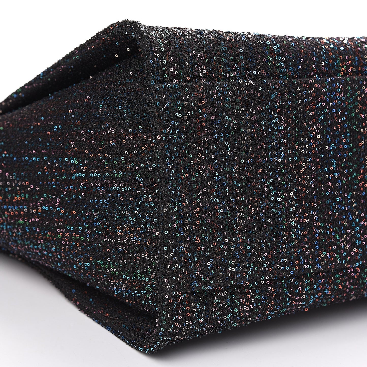 Calfskin Sequin Medium Deauville Tote Black