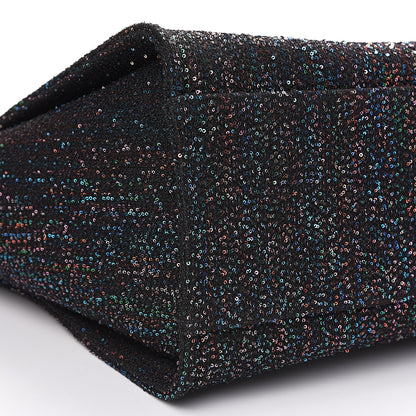 Chanel Calfskin Sequin Medium Deauville Tote Black 7 of 9