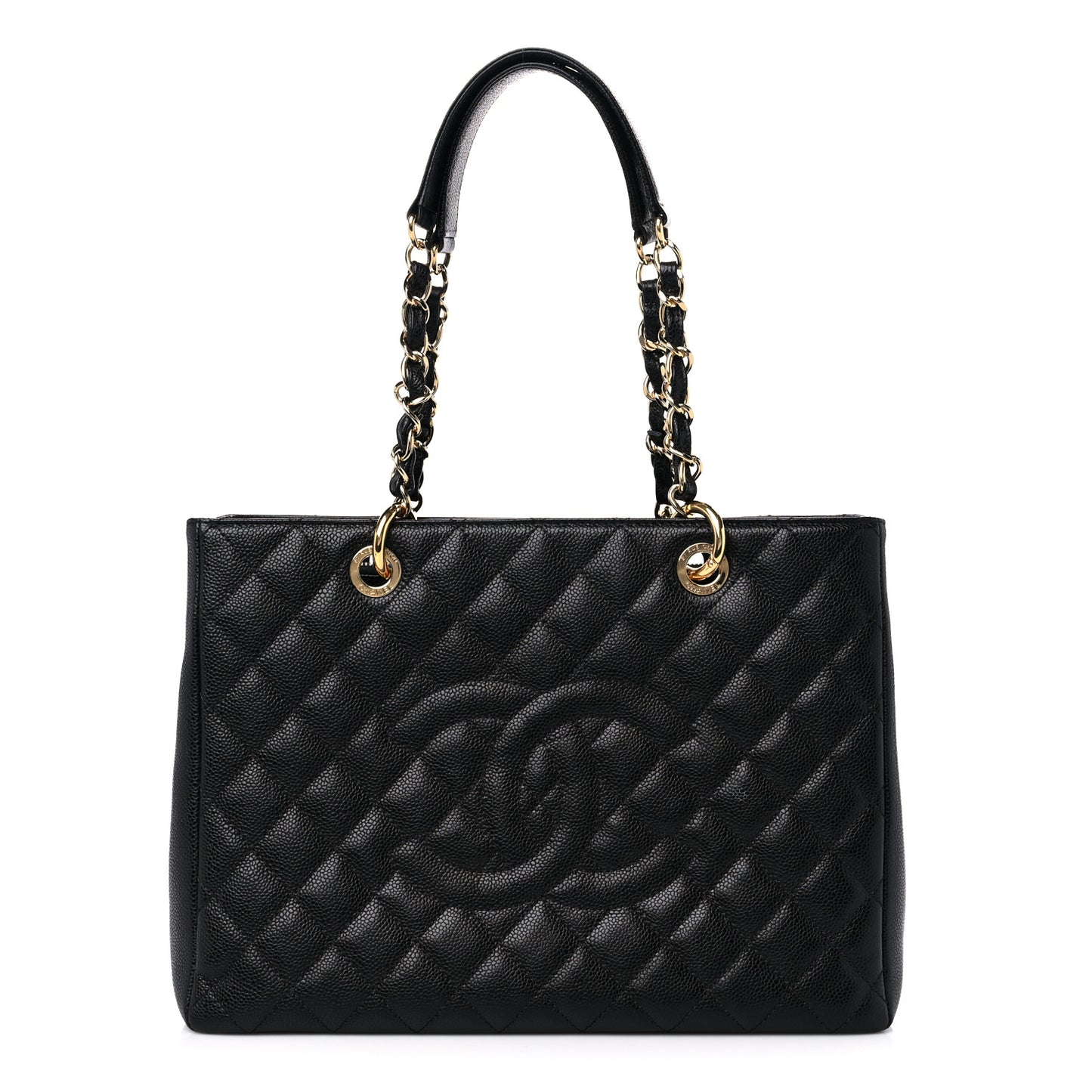 Caviar Quilted Grand Shopping Tote GST Black