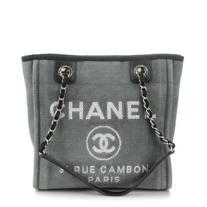 Chanel Canvas Mini Deauville Tote Dark Grey 1 of 7