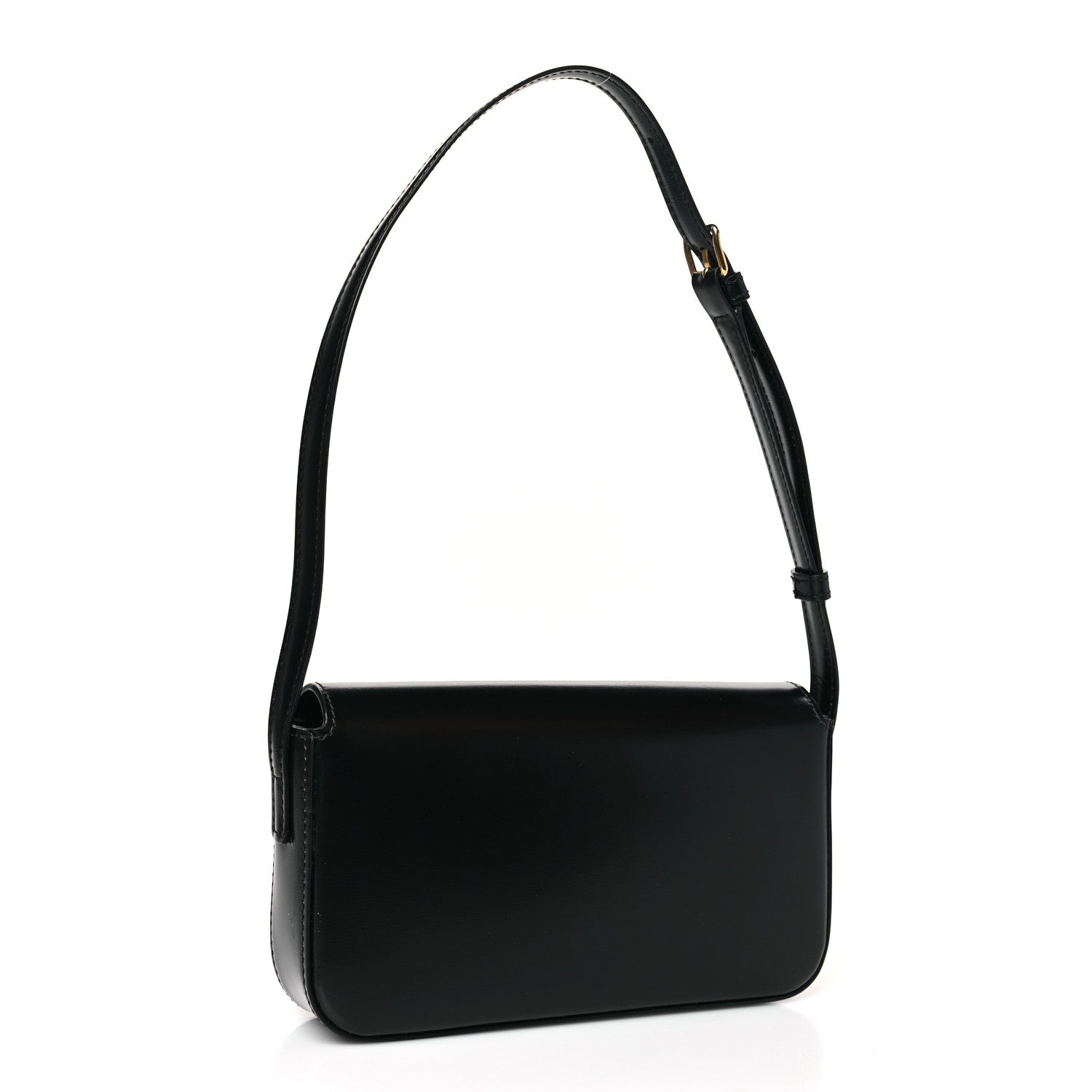 Celine Shiny Calfskin Triomphe Shoulder Bag Black 3 of 9