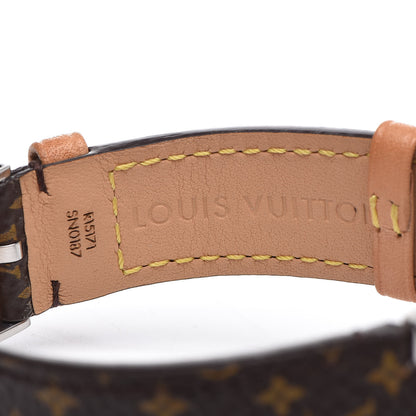 Louis Vuitton Stainless Steel Monogram 34mm Tambour Quartz Watch Brown 6 of 9