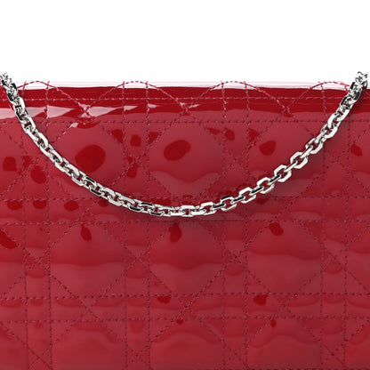 Christian Dior Patent Cannage Lady Dior Clutch Red 10 of 11