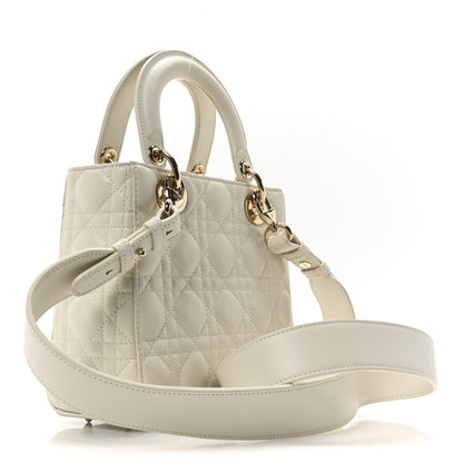 Christian Dior Lambskin Cannage Small My ABCDior Lady Dior White 3 of 11