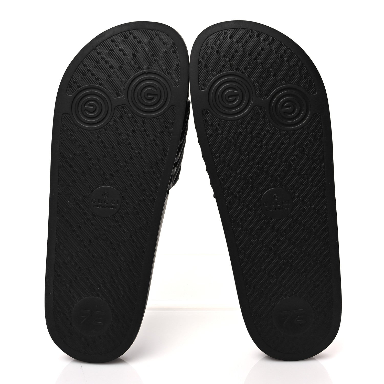 Gucci Rubber Matelasse Interlocking G Mens Slide Sandals 9 Black White 5 of 7