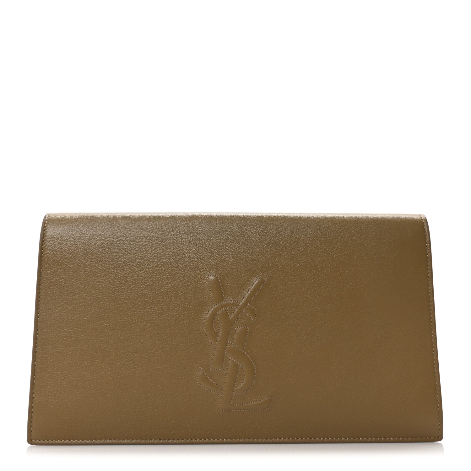Saint Laurent Calfskin Monogram Large Belle De Jour Clutch Beige 1 of 10