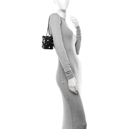 Chanel Lambskin Quilted Pearl Mini About Pearls Drawstring Bag Black 2 of 10