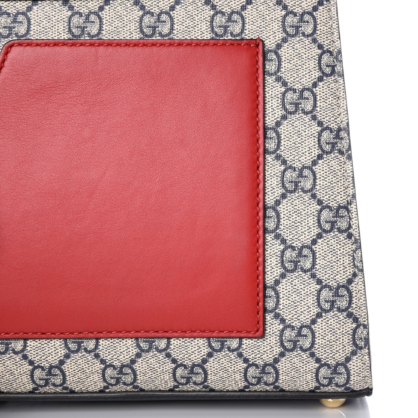 GG Supreme Monogram Calfskin Medium Padlock Top Handle Bag Beige Blue Mystic White Hibiscus Red