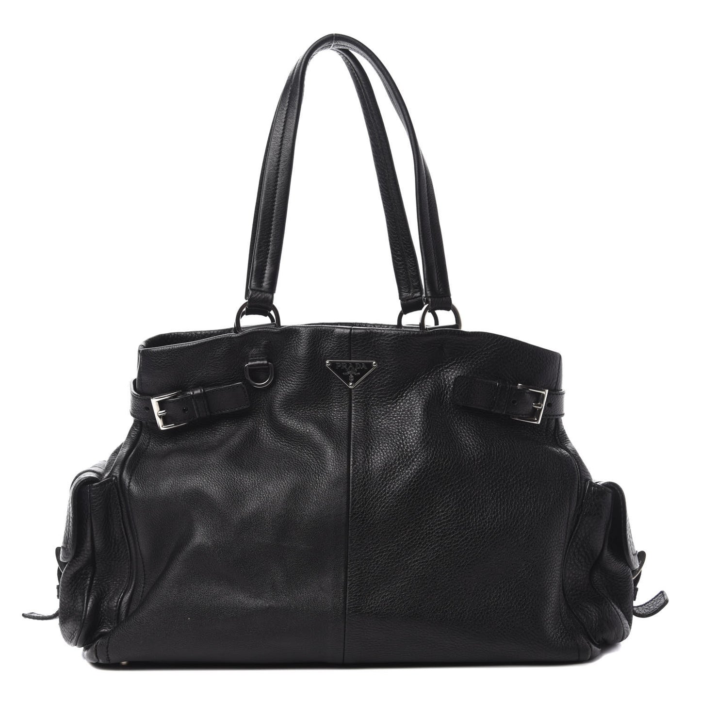 Vitello Daino Shopping Tote Black