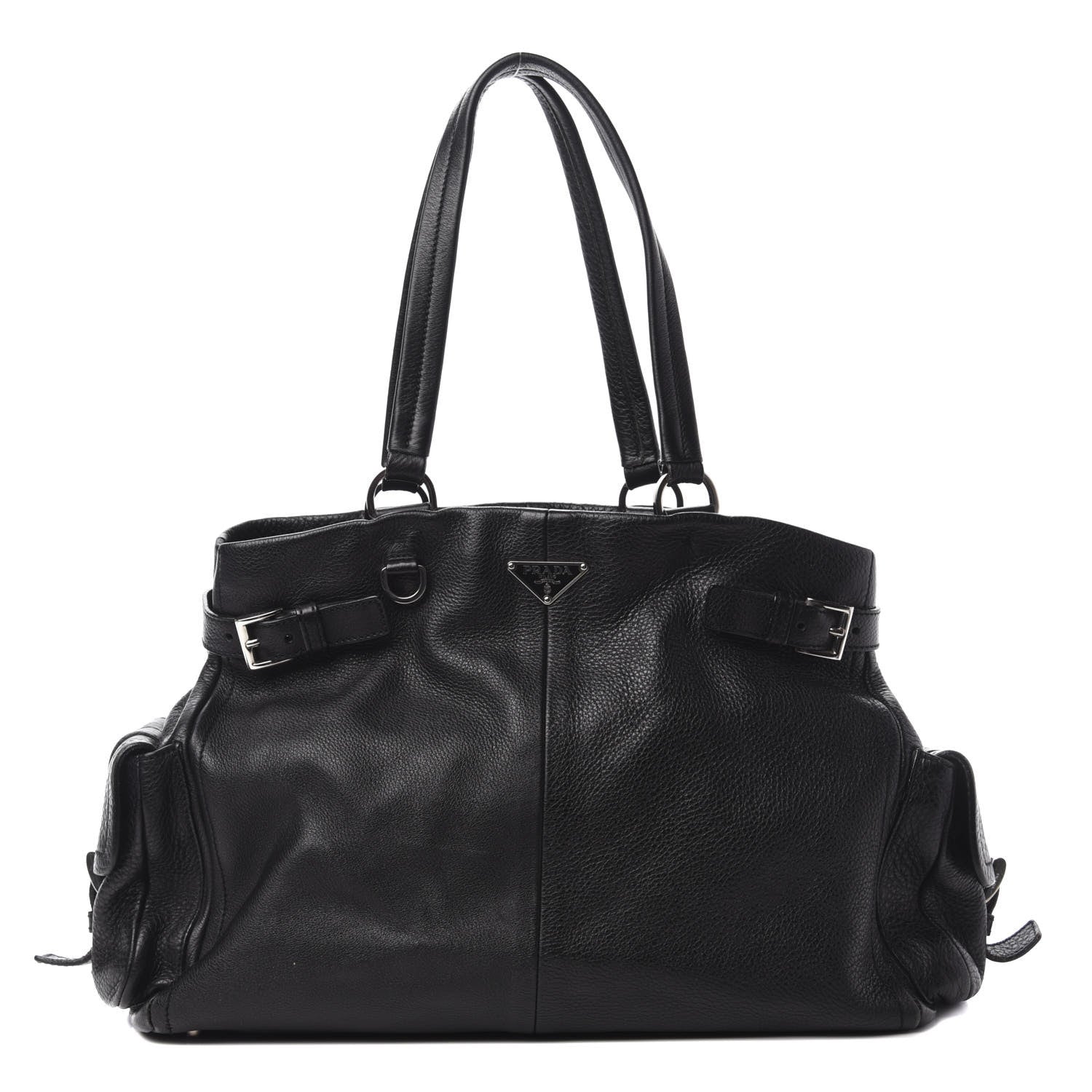 Prada Vitello Daino Shopping Tote Black 3 of 12