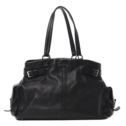 Prada Vitello Daino Shopping Tote Black 3 of 12