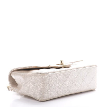 Chanel Pearly Caviar Quilted Mini Rectangular Flap Beige 4 of 11