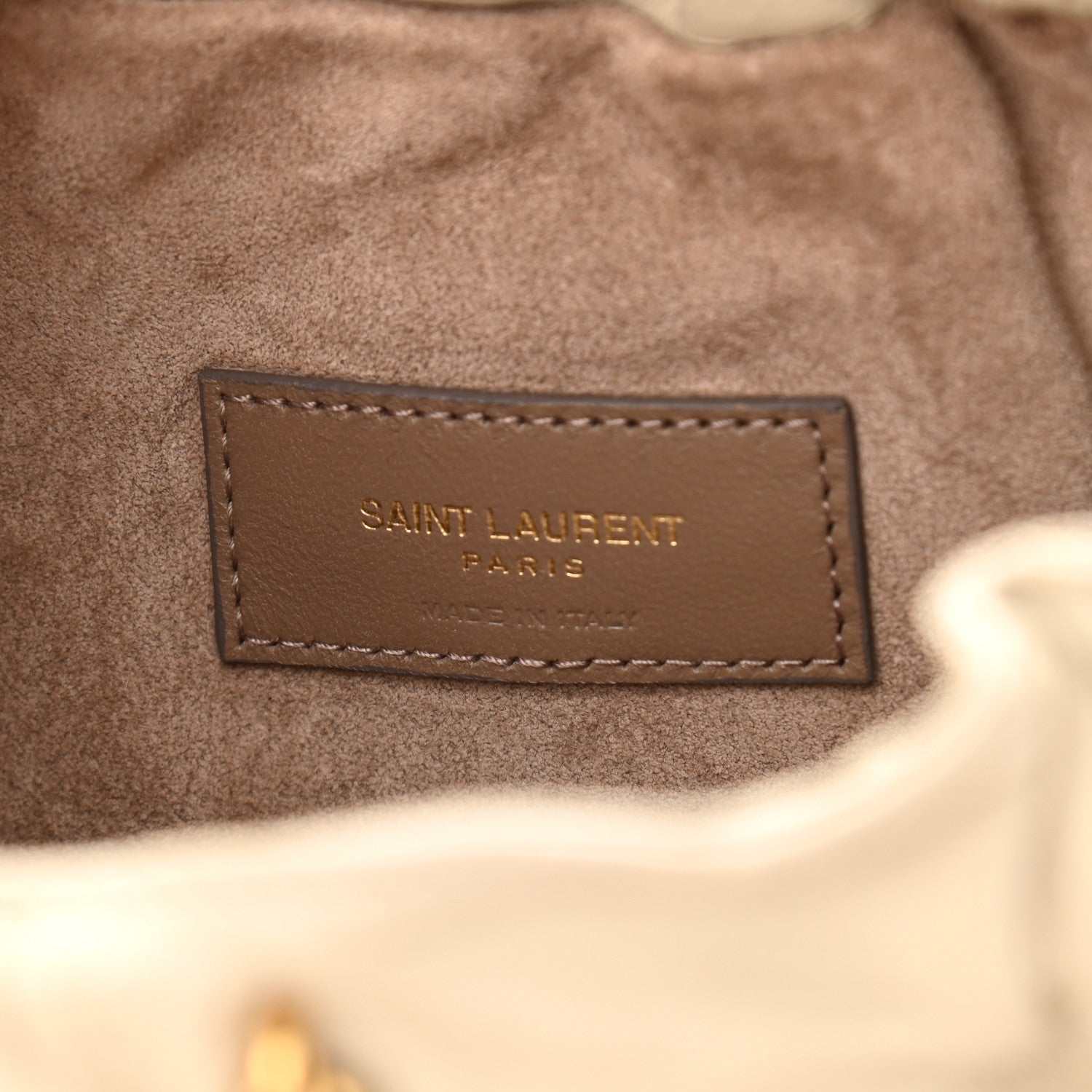 Saint Laurent Calfskin Pac Pac Ruched Hobo Winter White 6 of 11