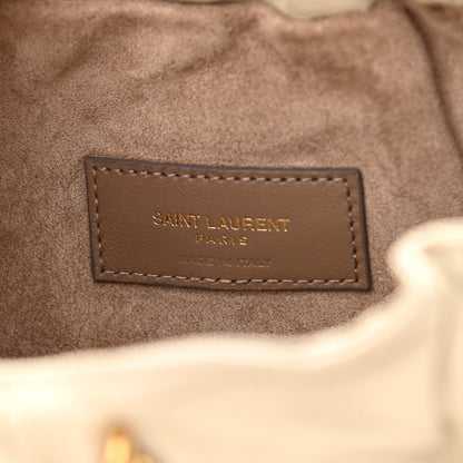 Saint Laurent Calfskin Pac Pac Ruched Hobo Winter White 6 of 11