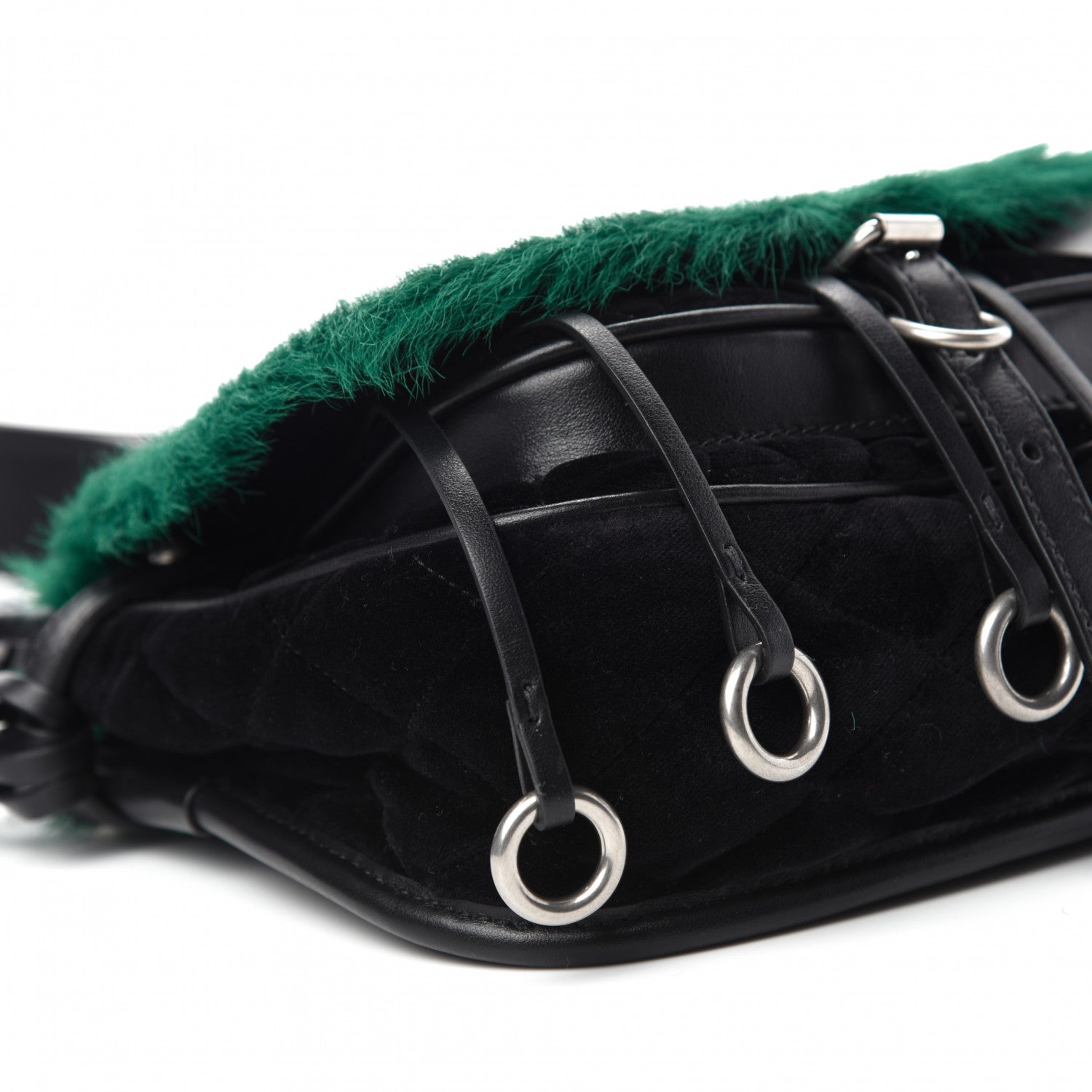 Prada Cavallino Velluto Corsaire Antic Crossbody Bag Biliardo Black 6 of 10