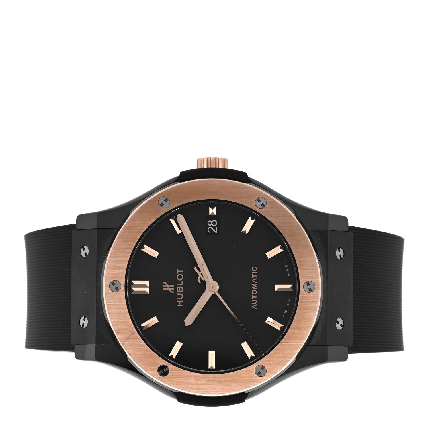 Hublot Ceramic 18K Rose Gold Rubber 42mm Classic Fusion Automatic Watch Black 542.CO.1181.RX 2 of 4