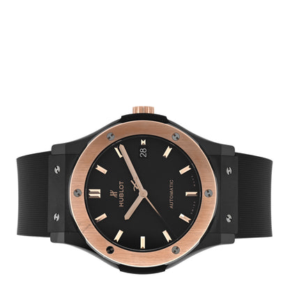 Hublot Ceramic 18K Rose Gold Rubber 42mm Classic Fusion Automatic Watch Black 542.CO.1181.RX 2 of 4