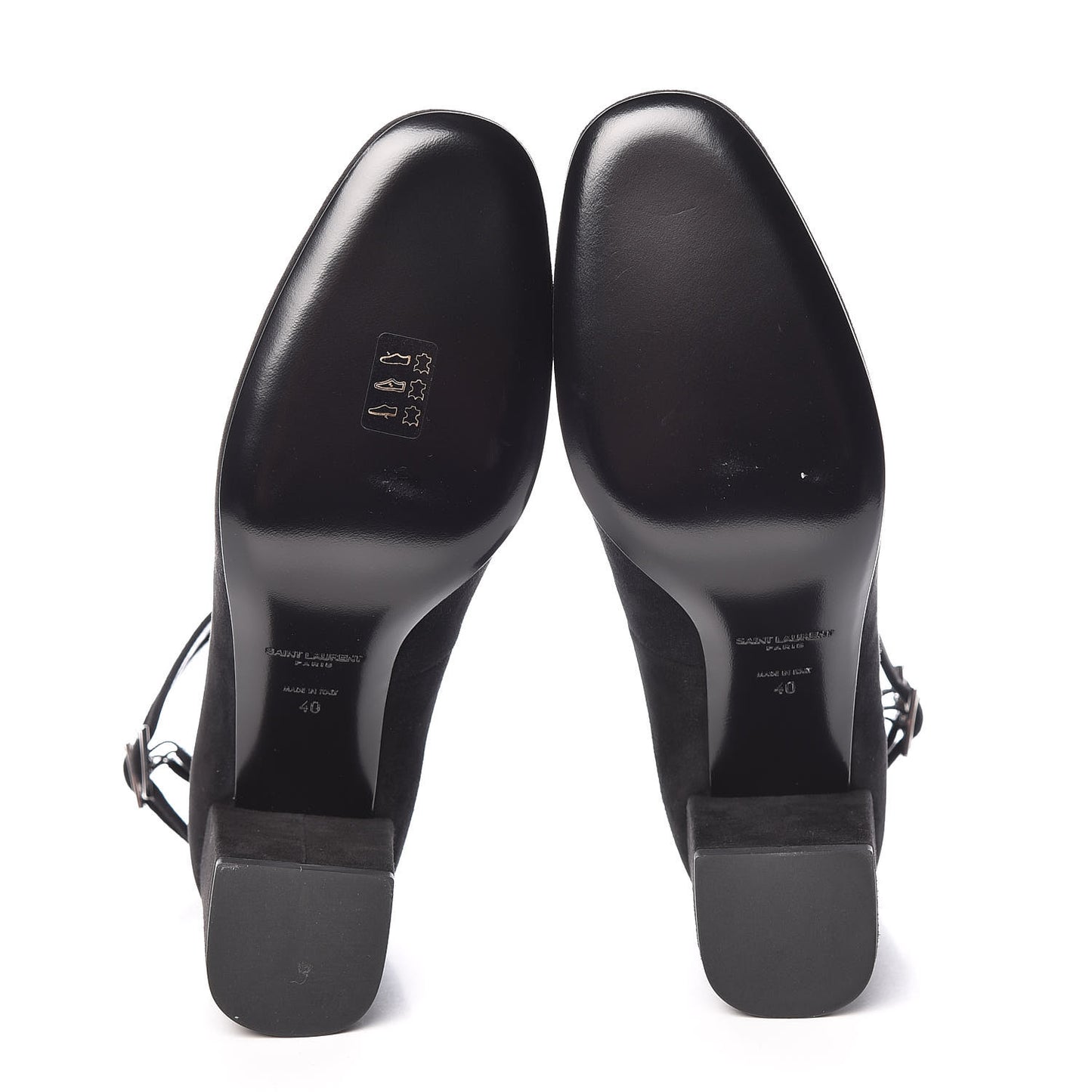 Suede Babies Ankle Strap Pumps 40 Black