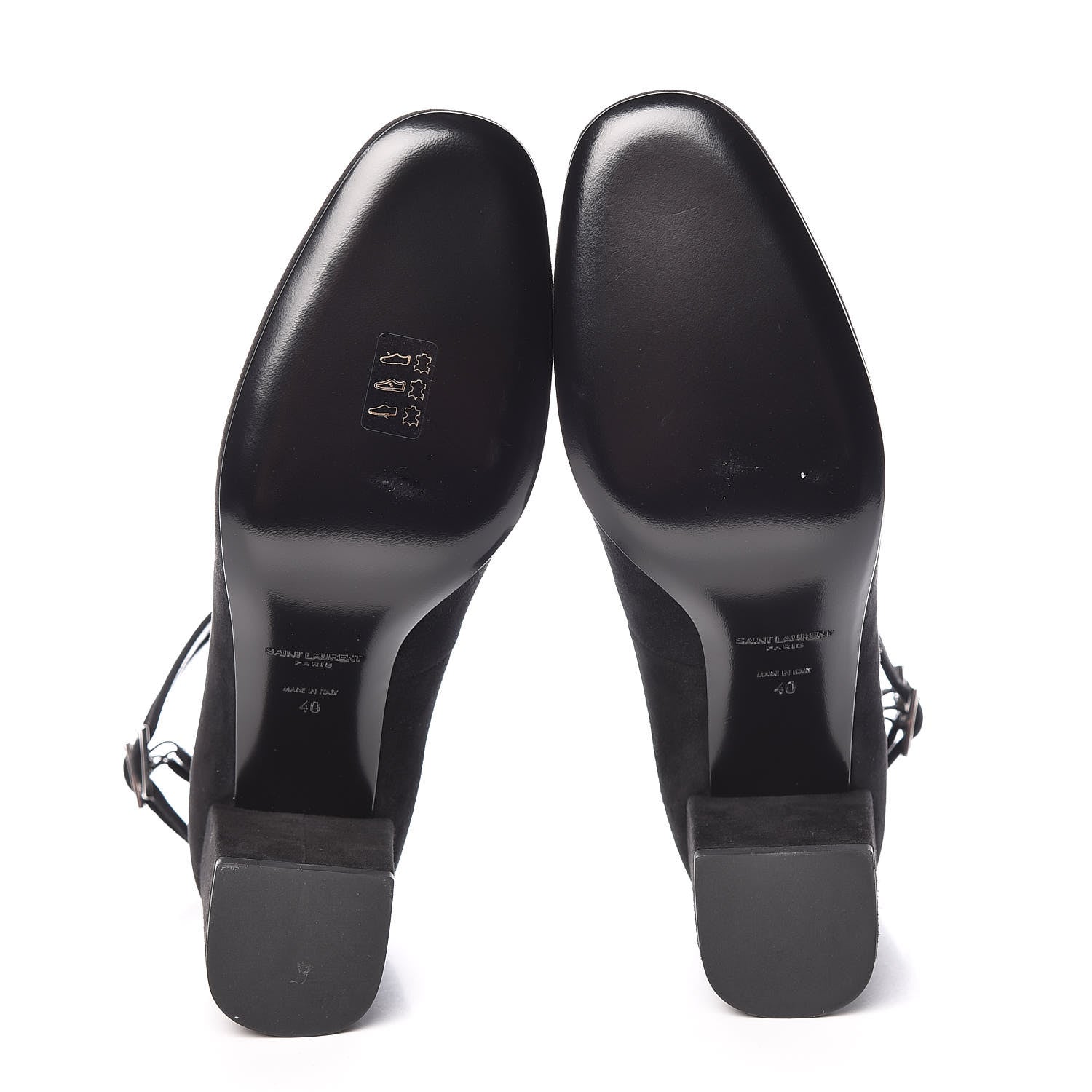 Saint Laurent Suede Babies Ankle Strap Pumps 40 Black 7 of 12