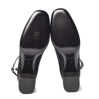 Saint Laurent Suede Babies Ankle Strap Pumps 40 Black 7 of 12