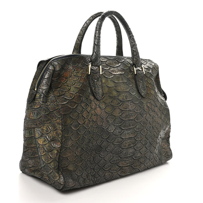 Mulberry Metallic Snake Print Medium Del Rey Satchel Gold 3 of 9