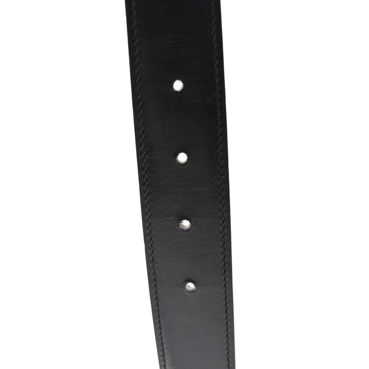 Togo Box 32mm Enamel Quizz H Belt 80 32 Black Etoupe