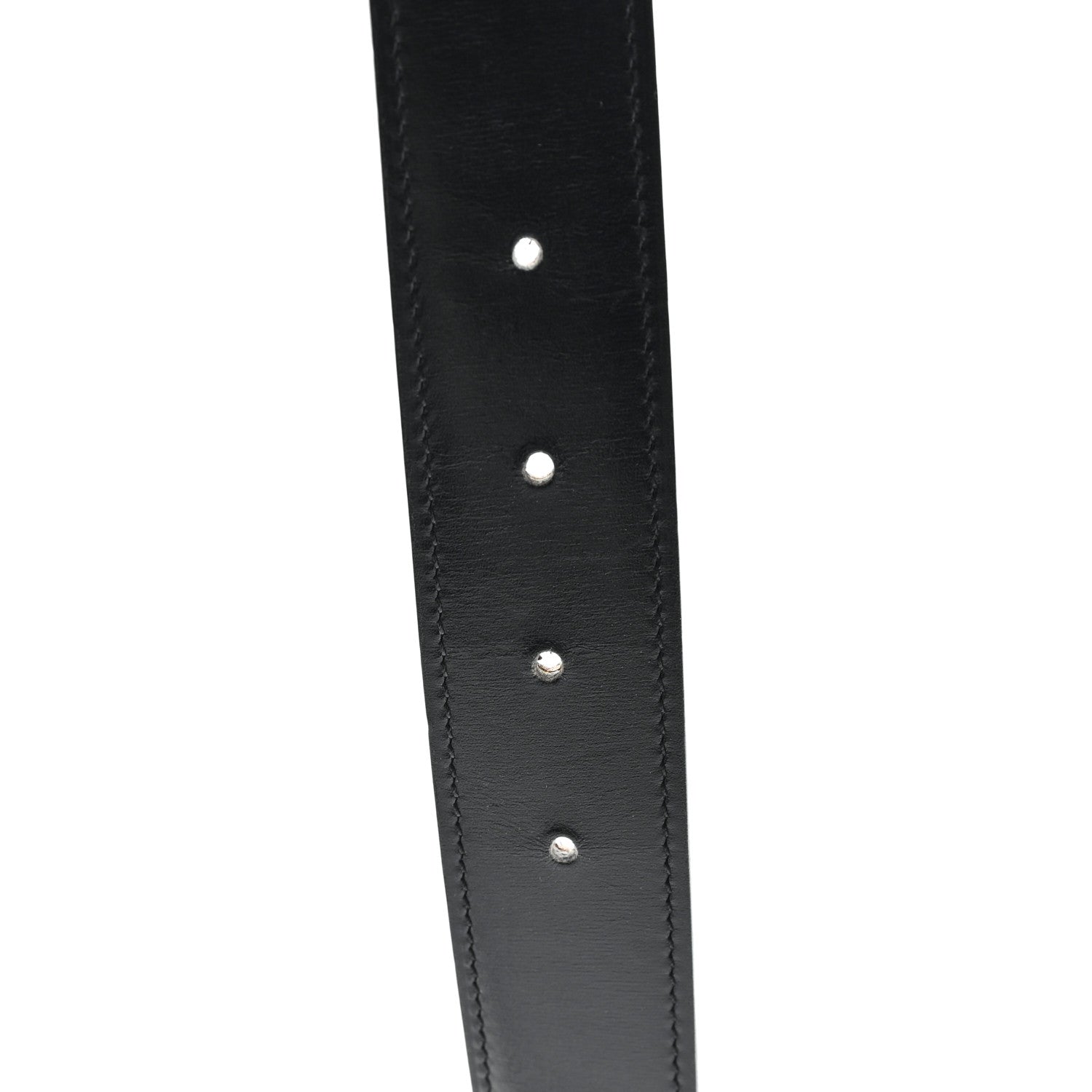 Hermes Togo Box 32mm Enamel Quizz H Belt 80 32 Black Etoupe 4 of 6