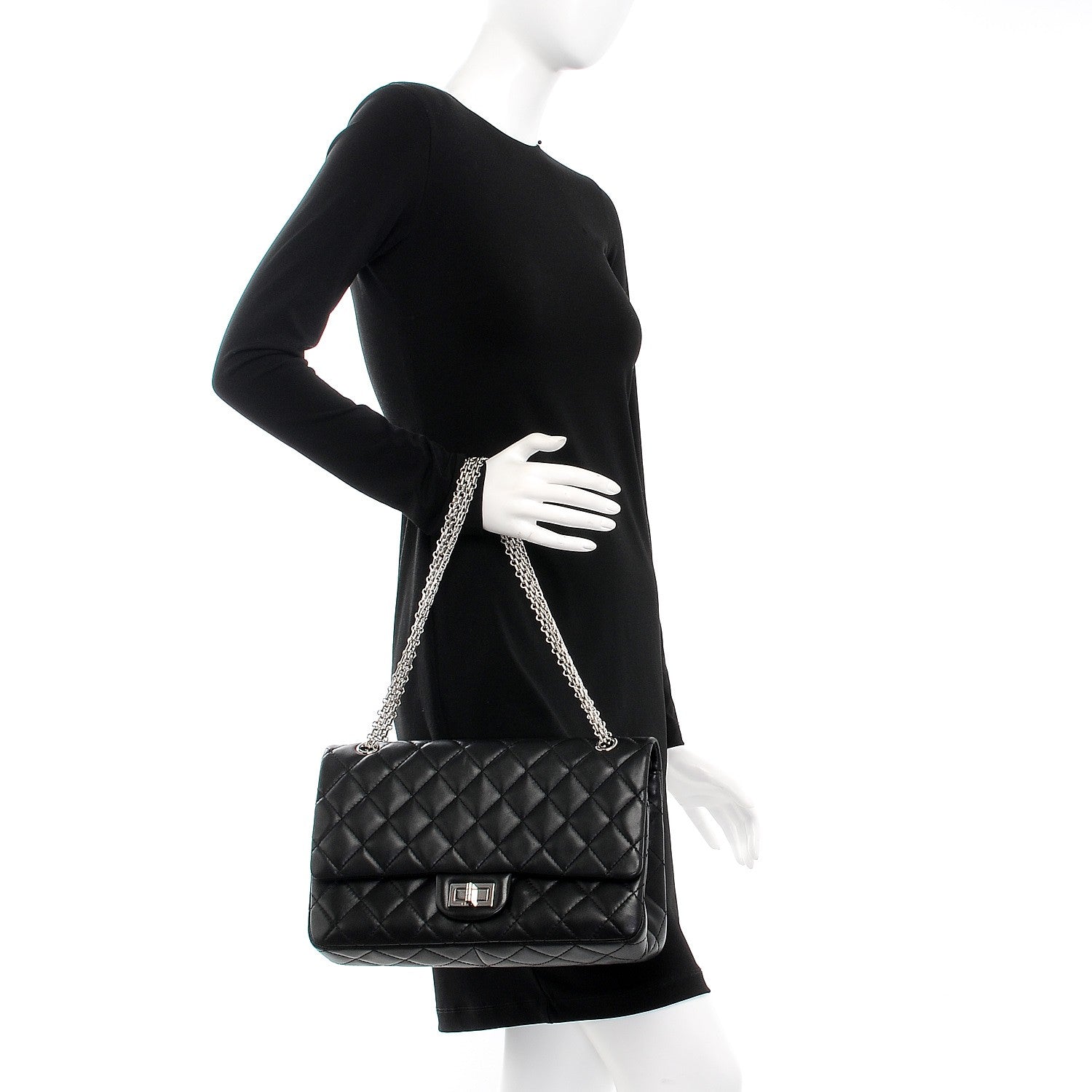 Chanel Lambskin Quilted 2.55 Reissue 227 Flap Black 3 of 10