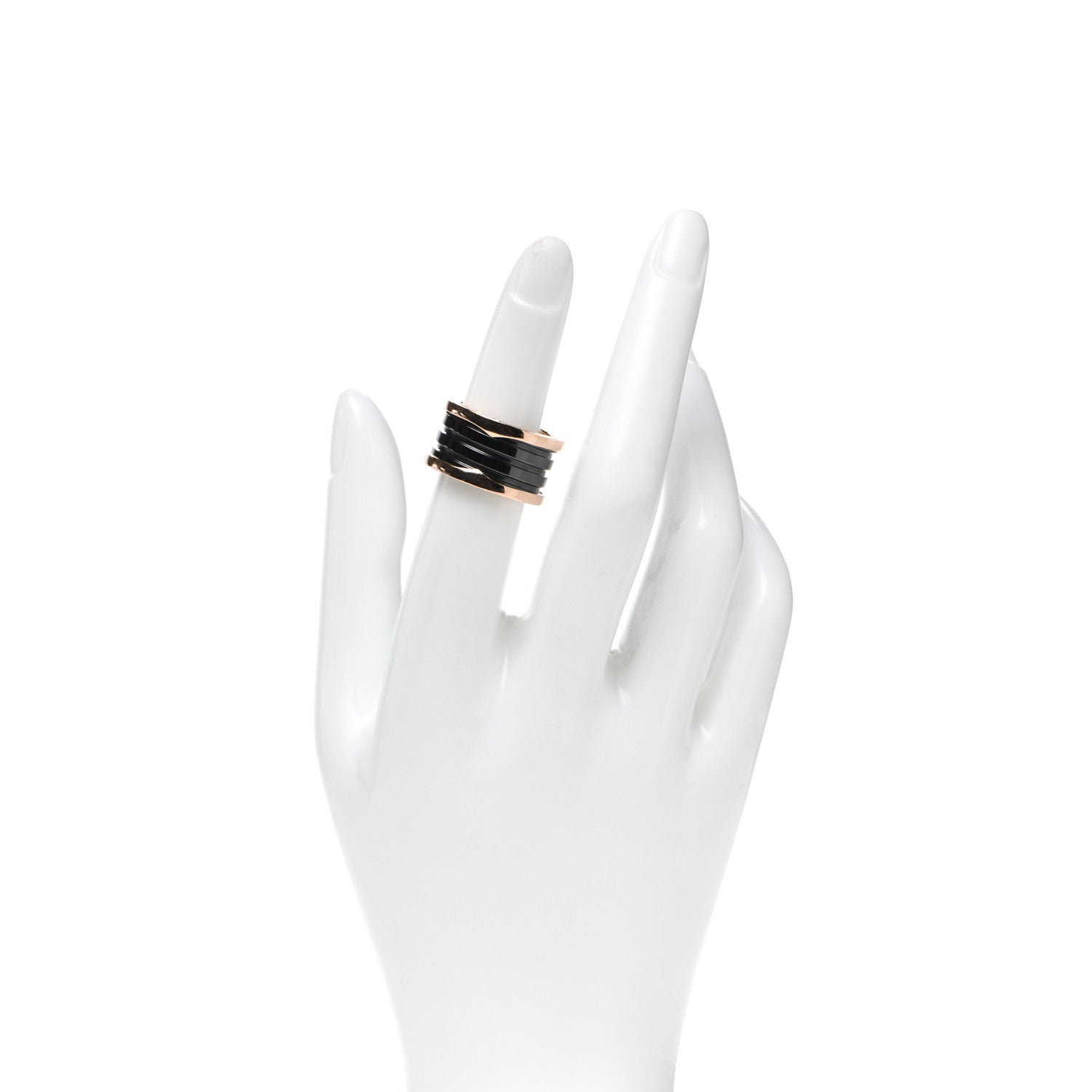 Bulgari 18K Rose Gold Black Ceramic B.Zero1 Four-Band Ring 52 6 2 of 7