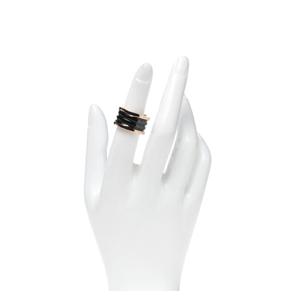 Bulgari 18K Rose Gold Black Ceramic B.Zero1 Four-Band Ring 52 6 2 of 7