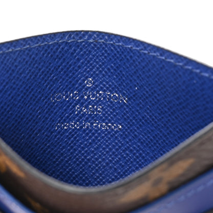 Louis Vuitton Monogram Macassar Double Card Holder Indigo Blue 7 of 8