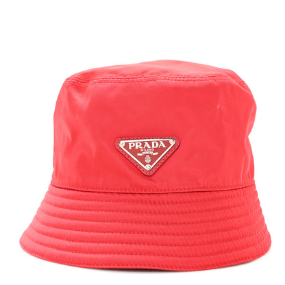 Prada Re-Nylon Metal Triangle Logo Womens Bucket Hat M Rosso 3 of 8