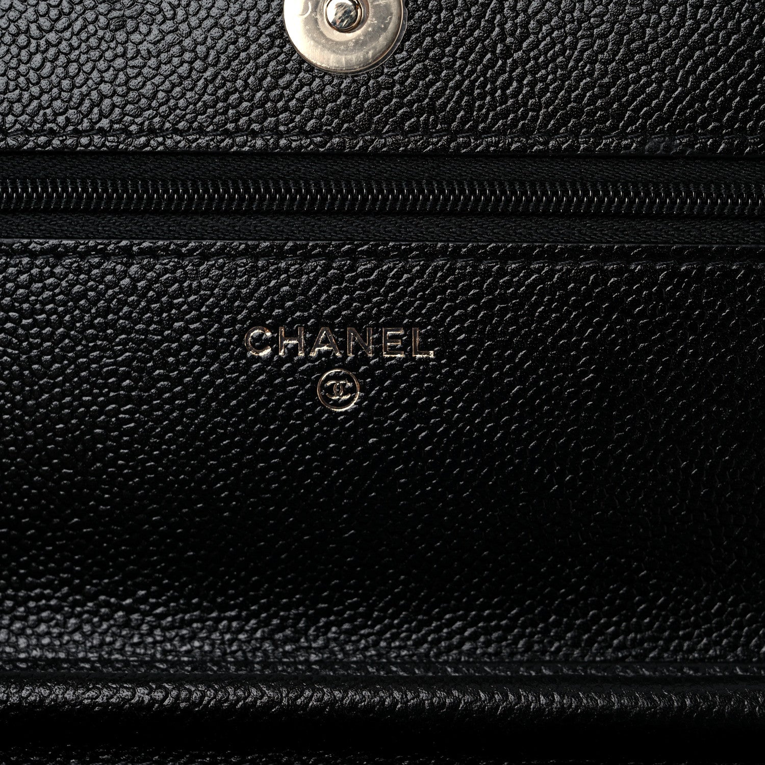 Chanel Caviar Quilted Chain CC Wallet On Chain WOC Black 6 of 14