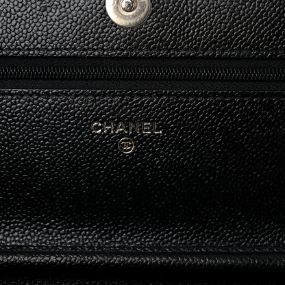 Chanel Caviar Quilted Chain CC Wallet On Chain WOC Black 6 of 14