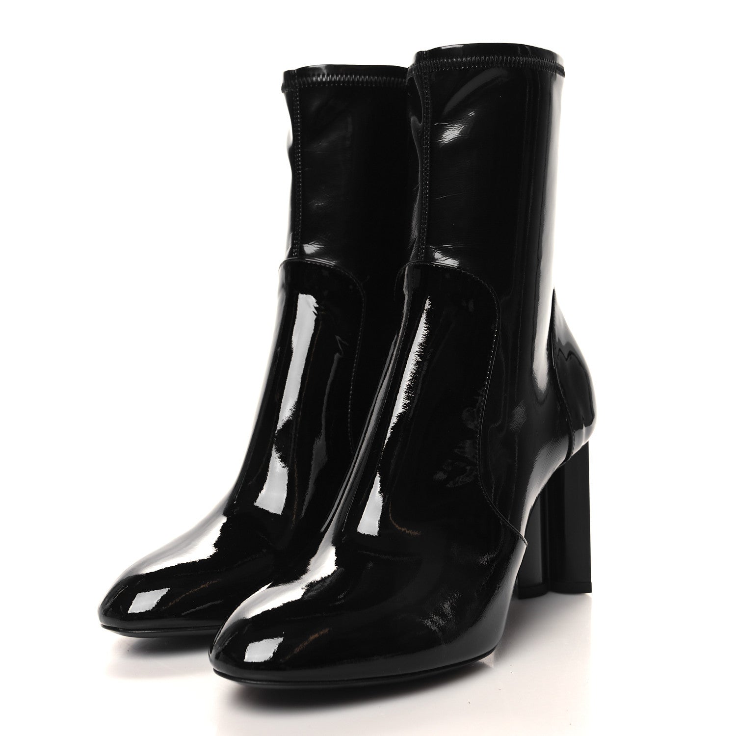 Louis Vuitton Patent Silhouette Ankle Boots 39 Black 3 of 8