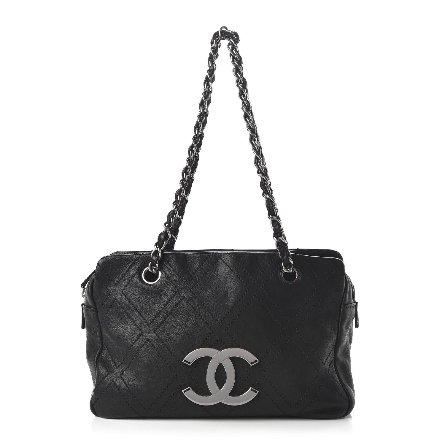 Chanel Calfskin Diamond Stitch Tote Black 1 of 10