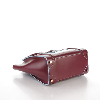 Celine Palmelato Micro Luggage Burgundy Azur Blue 4 of 8