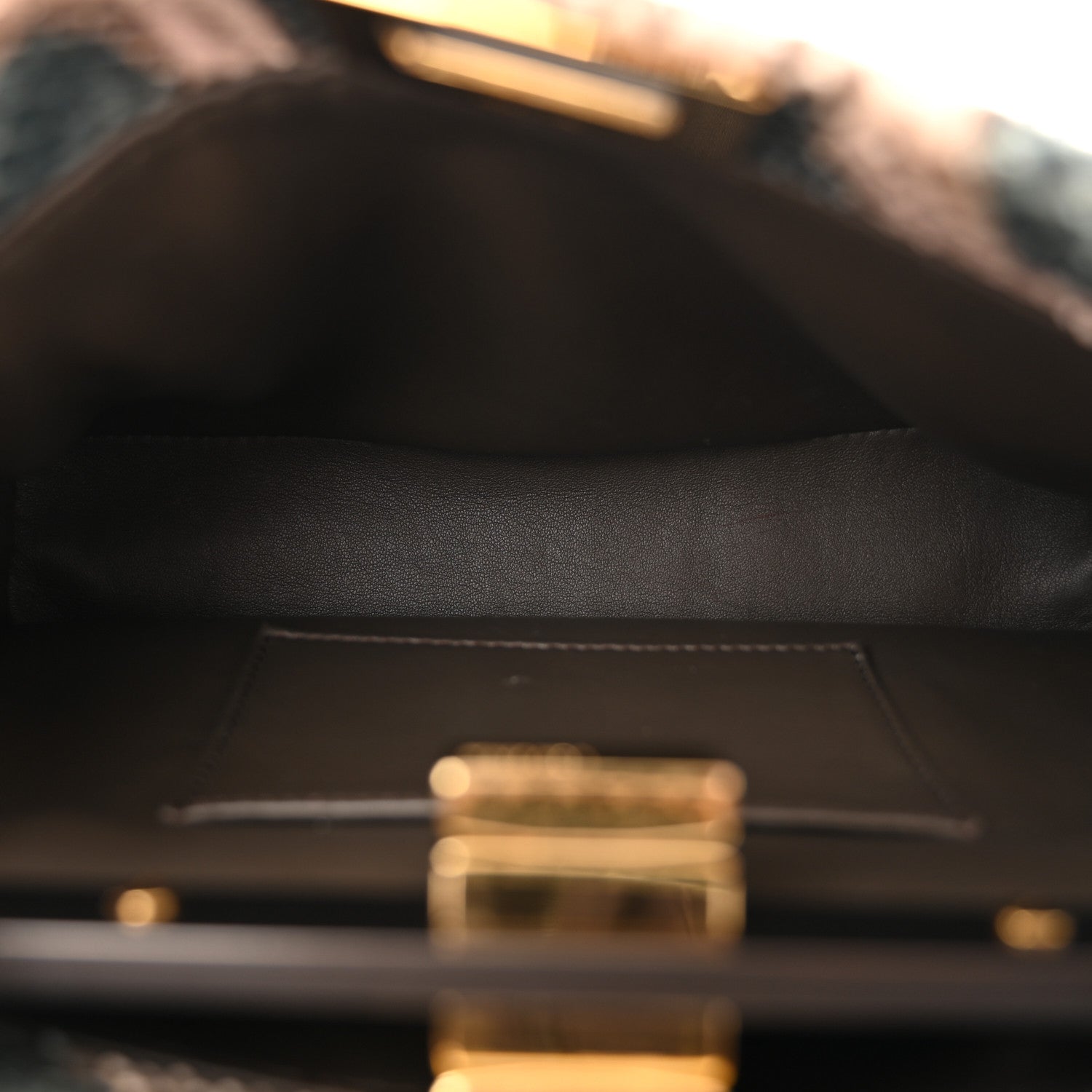 Fendi Snakeskin Mini Peekaboo Iconic Satchel Malachite Carbone 5 of 11
