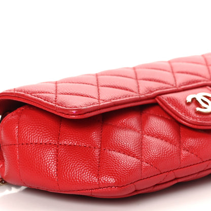 Chanel Caviar Quilted Glasses Case With Chain Red 9 of 11