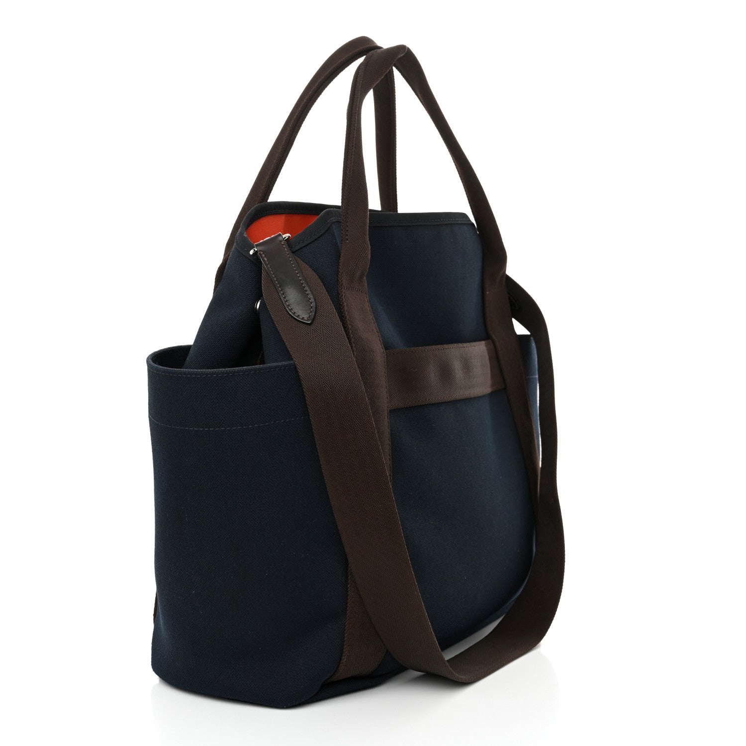 Hermes Toile Sac De Pansage Groom Bleu Navy Feu 3 of 18