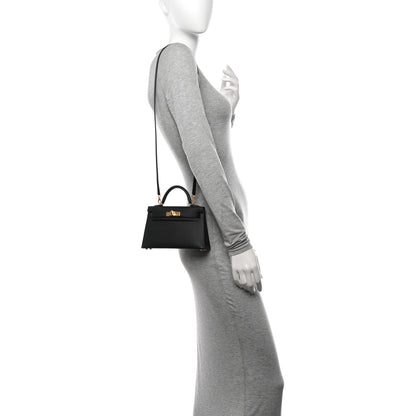 Hermes Epsom Mini Kelly Sellier 20 Black 2 of 11